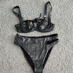 Victoria's Secret Metallic Black Two-Piece Bikini